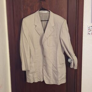 Tom Taylor Beige Linen Blend Blazer Size 44XL